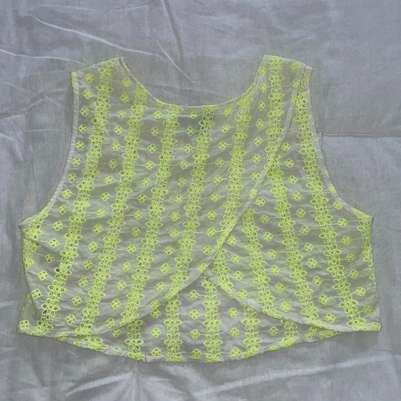 Kendall and Kylie Neon Yellow Embroidered Tank Top - Picture 5 of 5